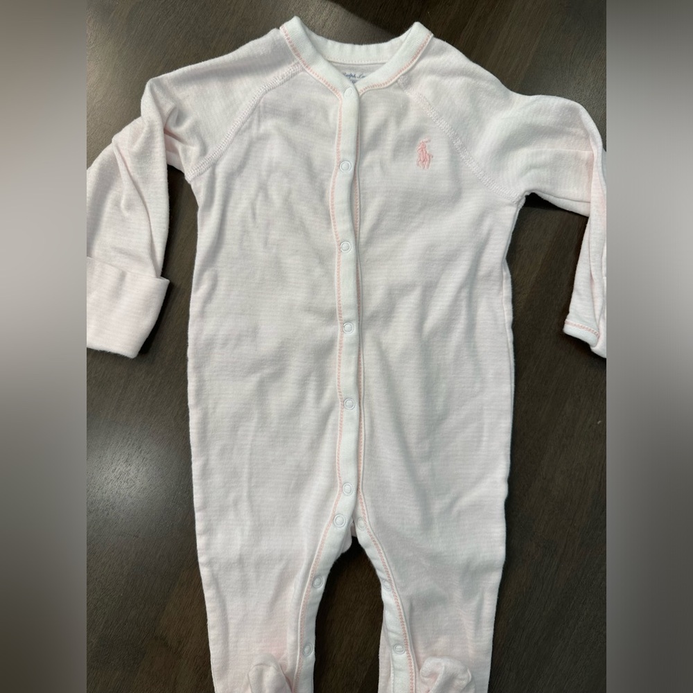 Ralph Lauren Baby Girls Pink One-Piece Bodysuit